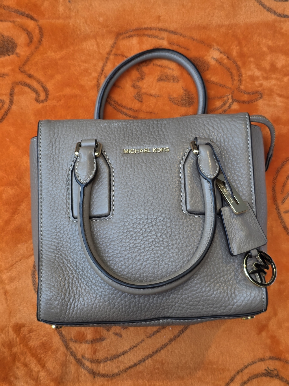 Michael Kors Gray Leather Satchel Bag